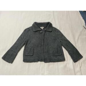 Vertigo Paris Crop Swing Cardigan Jacket Grey Gray Women's medium single button